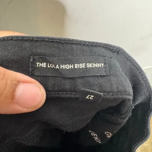 Denim Forum The Lola High Rise Skinny Jeans Women’s 27 Black Stretch Aritzia - Picture 5 of 13